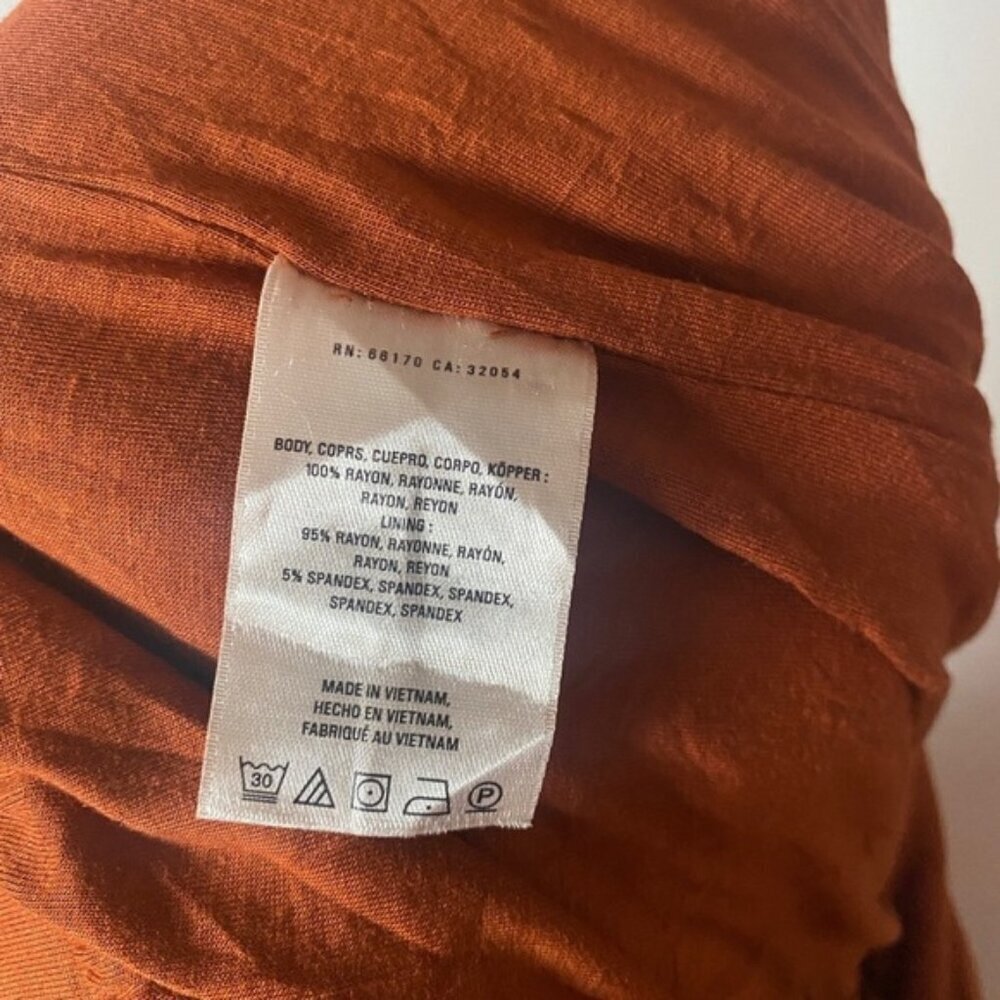 🍄50% ANTHROPOLOGIE Orange Jumpsuit sz S - Picture 9 of 10